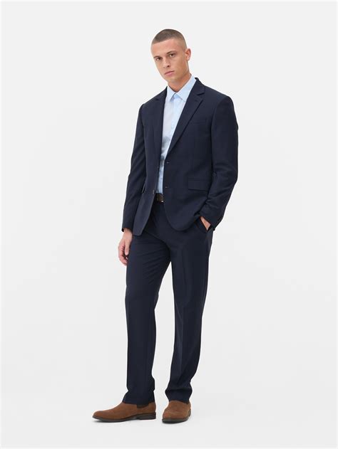 Mens Navy Single-Breasted Suit Jacket | Primark