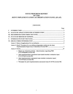Fillable Online ji unfccc JI-AP fifth progress report - UNFCCC - ji ...