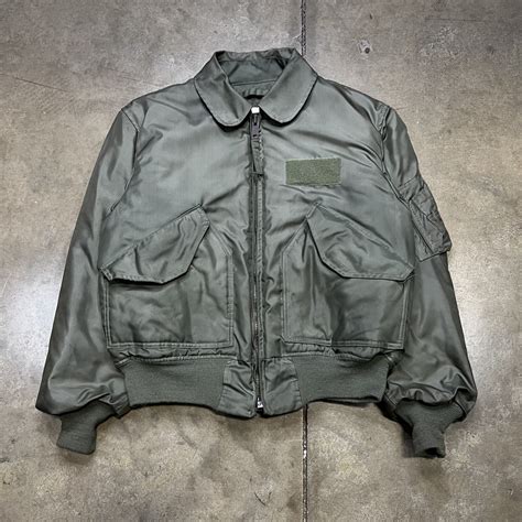 Vintage Military Flight Jacket Mens Medium Green Avir… - Gem