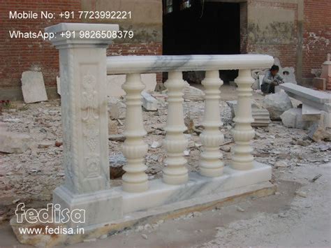 Marble Handrail Stairs Balcony Handrail Glass Guardrail