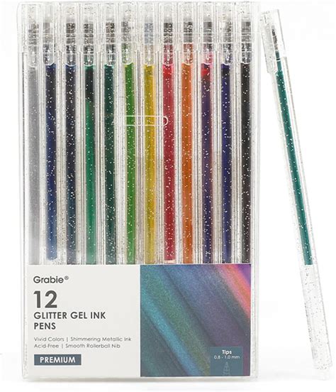 Amazon.com : Grabie glitter gel pens,12 Colors Gel Pens for Coloring ...
