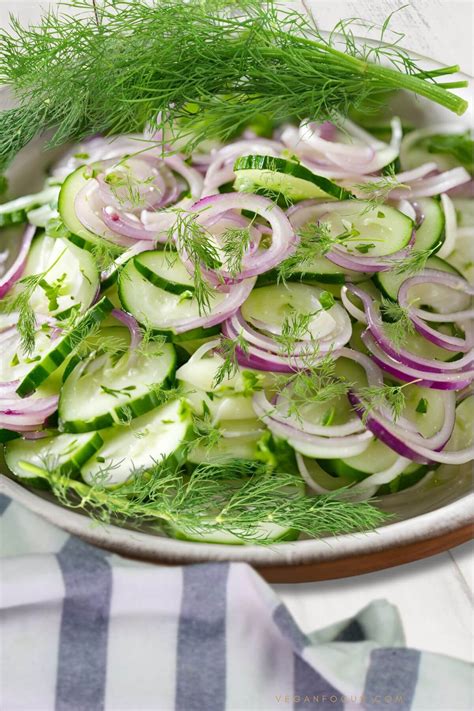 Cucumber Onion Dill Salad - Vegan Focus