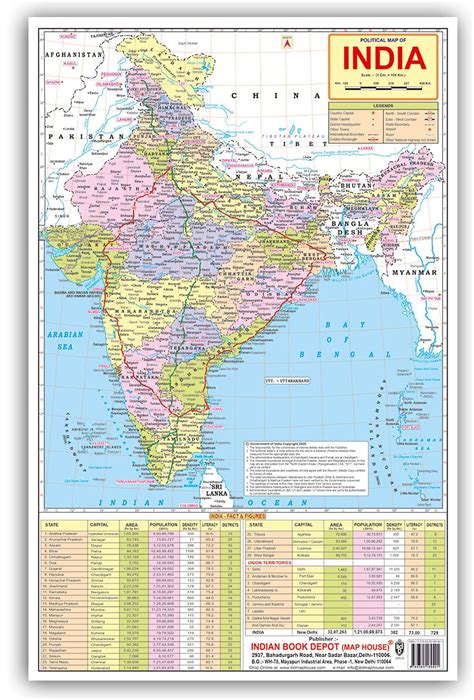 Buy India Political (English) (Size 12 x18 inchs) | Hard Lamination ...