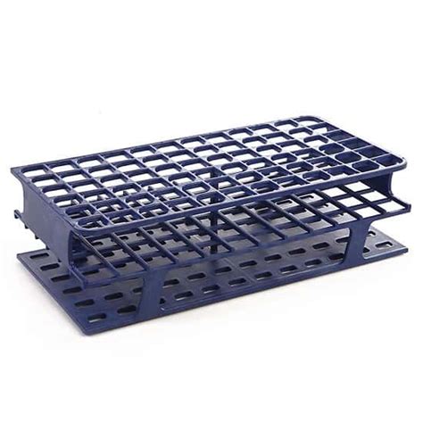 Cole-Parmer Durable Tube Rack, Full Size, POM, 16mm, 72-Place, Blue; 8 ...