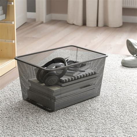 TROFAST mesh storage box, dark grey, 42x30x23 cm (161/2x113/4x9") - IKEA