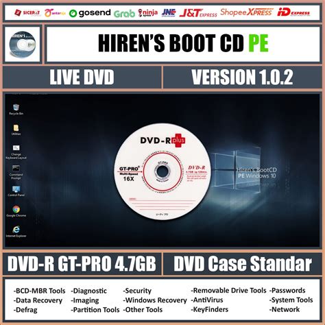 Jual DVD Live Hirens Boot CD Hiren's BootCD PE x64 Bootable Versi ...