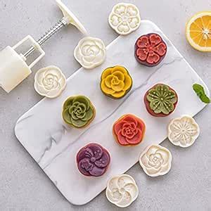 Buy Mooncake Moulds 50g 6 PCS, 1 Moulds with 6 Different Stamps Cherry ...