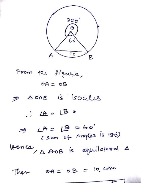 a chord of a circle subtends an angle of 60 degree at the centre of the ...