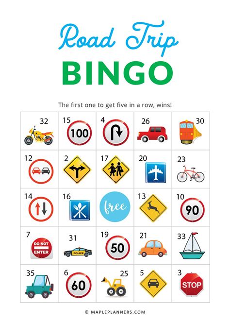 Car Bingo Printable