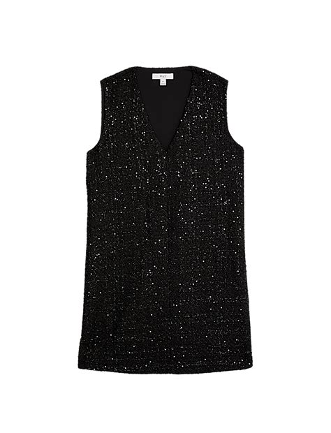 Buy Sparkly V-Neck Mini Shift Dress at Marks & Spencer