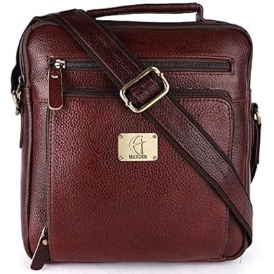 Buy HiLeder Pure Genuine Leather Messenger Shoulder 10 inch Sling Cross ...
