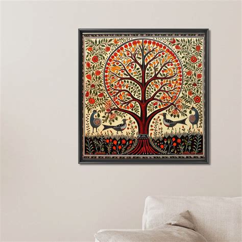 Buy Madhubani Painting, Tree of Life, Indian Wall Art Print, Indian ...