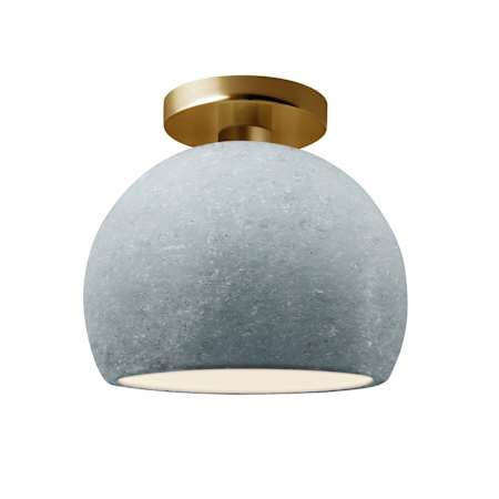 Justice Design Group CER-6350-CONC-BRSS Radiance 7" Wide Semi-flush ...