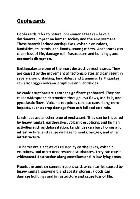 Geohazards - basic idea and knowledge about topic - Geohazards ...