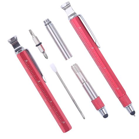 Shulaner 7 in 1 Metal Tech Tool Ballpiont Pen with Ruler, Bottle Opener ...