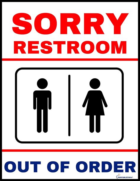Restroom Out Of Order Sign Printable