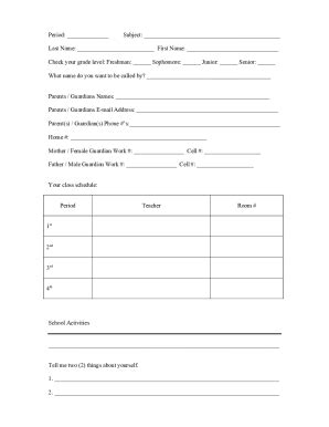 Fillable Online List of High School Year Names (Freshman, Sophomore ...