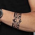 Tempoary Tattoowala King Tribal Full Hand Band Round Tattoo Waterproof ...