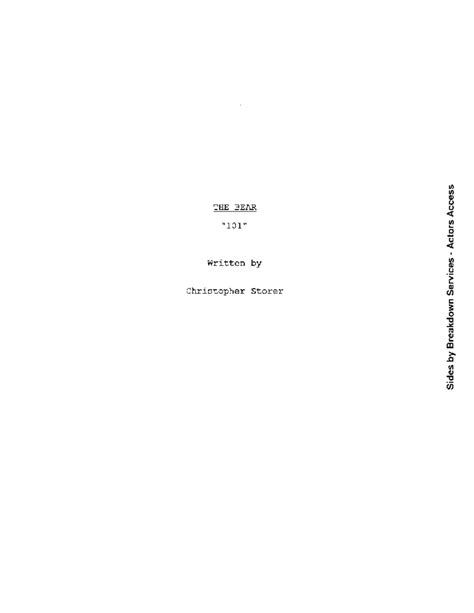 The Bear (101) - System Overview and Character Dynamics - Studocu