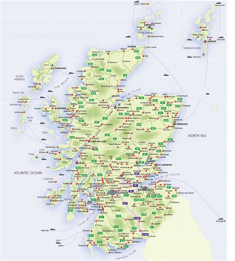 Roadmap of Scotland - Scotland Info Guide