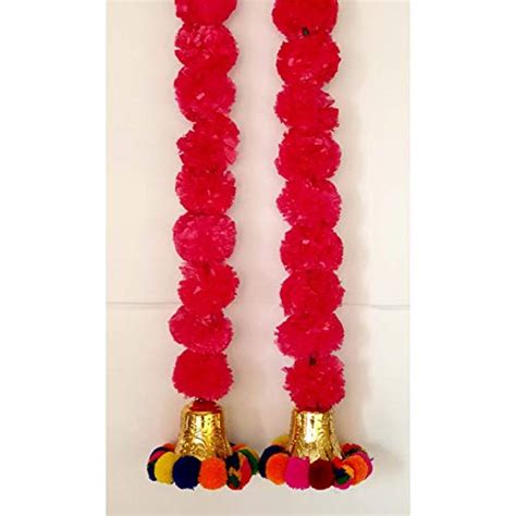Buy PRAHLL Artificial Marigold Flower Garlands Hanging Toran And Bell ...