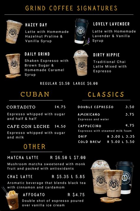 Menus - Grind Coffee