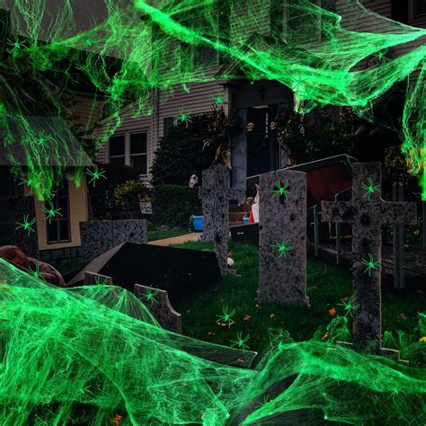Lenwen 1800 Sqft Glow in the Dark Spider Web with India | Ubuy