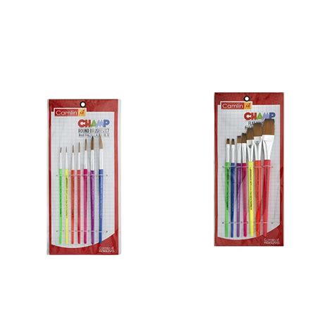 Camlin Champ Flast Brush Set - Pack of 7 (Multicolor) & Camlin Champ ...