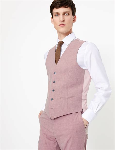 Buy Pastel Slim Fit Waistcoat at Marks & Spencer