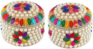 SM Creations Aluminium Golden Jewellery Dibbi, Kumkum Box, Fancy ...