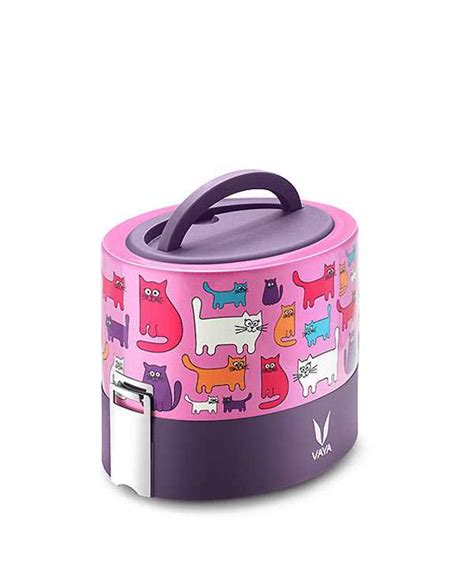Buy TyffynLyte 600 ml Cats Online, Stainless Steel Lunch Box - Vaya