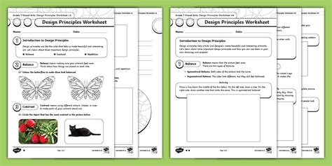 Art Theory: Design Principles Worksheet I Resource I Twinkl