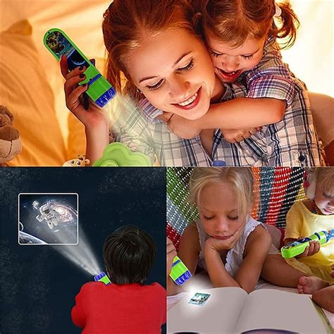 Projection Flashlight Children Projector Light Cute Cartoon Dinosaur ...