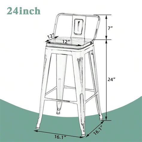 Andeworld Bar Stools Set Of 4 Swivel Metal Bar Stools For Kitchen ...