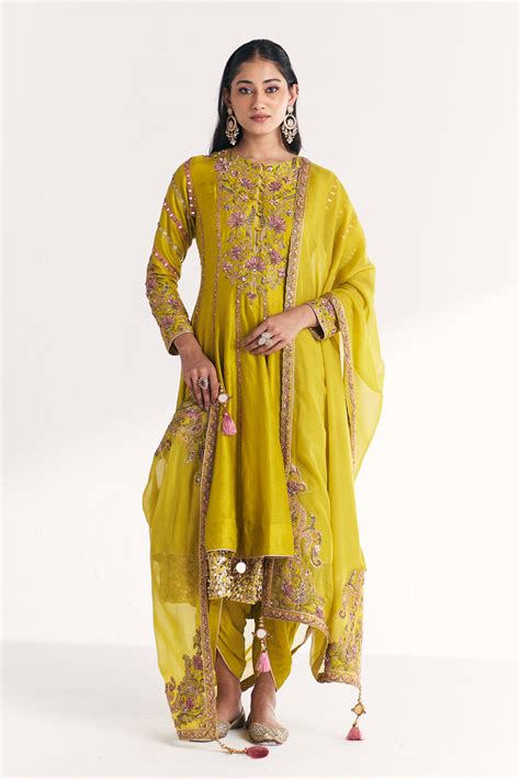 Shop Lime Green Anarkali For Women Online