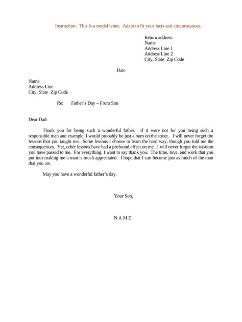 Father’s Day Letter Template - Blank Fillable Template | Fill Out ...
