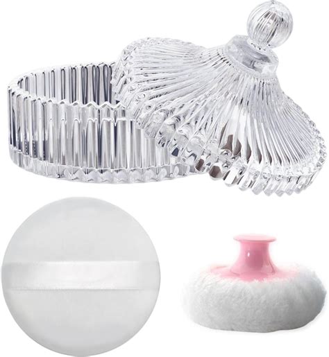 Amazon.com: Taluokong Large Body Powder Puff and Container Set - Velour ...