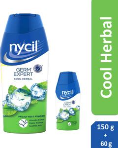 NYCIL Germ Expert Cool Herbal Prickly Heat & Cooling Herbal Powder ...