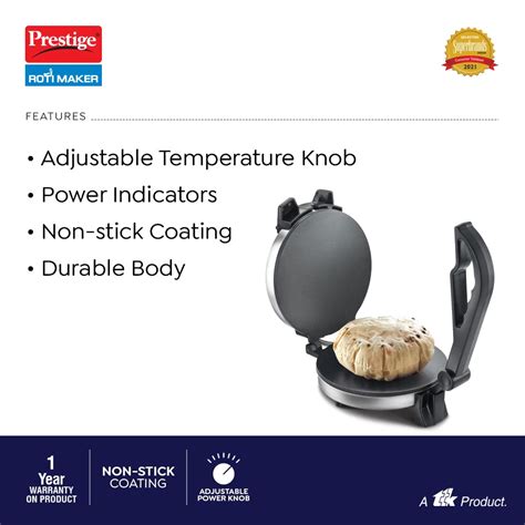 Prestige PRM 3.0 900-Watts Roti Maker | Silver – Rasoi Shop