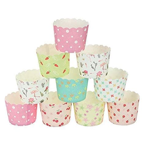 Buy BAKEFY - 50 Paper cupGreaseproof Paper Baking Cups,Colorful Cupcake ...