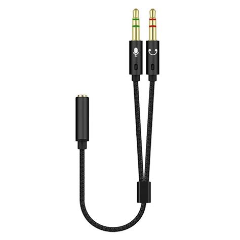 25cm 2 in 1 Audio Adapter Cable Dual 3.5mm Male to 3.5mm Female Braide ...