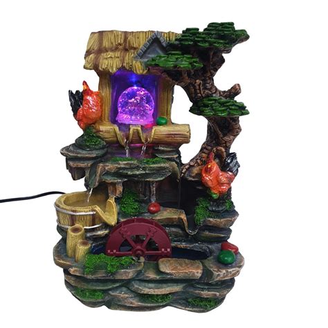 CHRONIKLE Polyresin Hen Design Tabletop Indoor 3 Steps Water Fountain ...