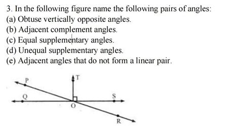 In the following figure name the following pairs of angles: (a) Obtuse ...