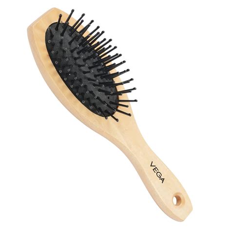 Buy Vega Small Wooden Cushioned Hair Brush (India's No.1* Hair Bursh ...