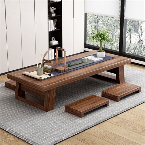 Amazon.com: Japanese Table for Floor Sitting Dining, Low Table for ...