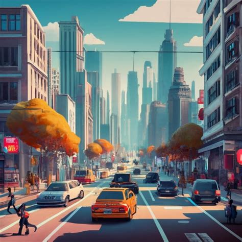 Busy City Cartoon 的图像结果