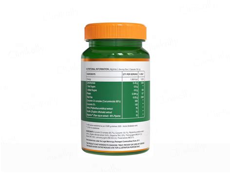 Buy Pure Nutrition Curcumin With C3 Complex & Bioperine Veg Capsule ...