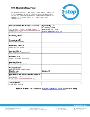 Fillable Online PRA Registration Form - Syscob Fax Email Print - pdfFiller
