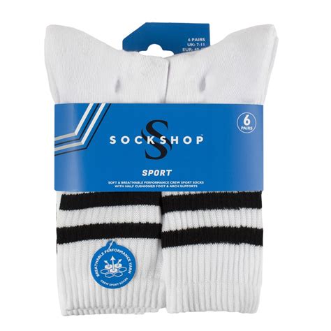 Sockshop | Men's Sport Pack Crew Socks | White | SportsDirect.com
