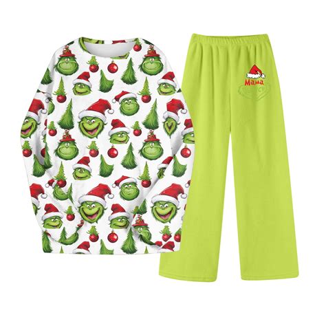 Grinch Pajamas Clearance Family Matching Festive Green Holiday Pajama ...